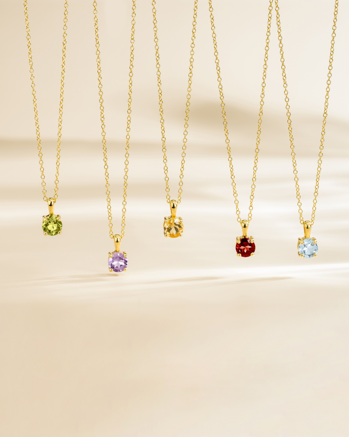 Garnet Solitaire Pendant Necklace in 18k Gold Vermeil