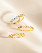 Pink Sapphire & Amethyst Stackable Half Eternity Band in 18k Gold Vermeil