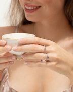 Pink Sapphire & Amethyst Stackable Half Eternity Band in Sterling Silver