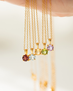 Garnet Solitaire Pendant Necklace in 18k Gold Vermeil