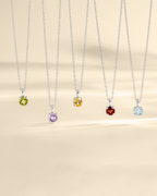 Citrine Solitaire Pendant Necklace in Sterling Silver