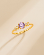 Lavender Amethyst Five Stone Ring in 18k Gold Vermeil