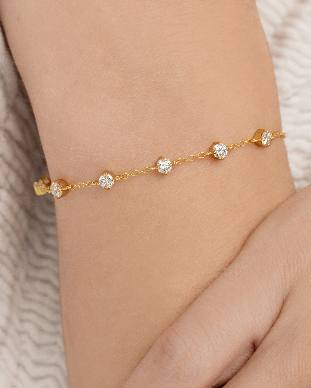 Moissanite Bracelet in 18k Gold Vermeil