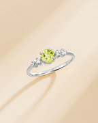 Peridot Five Stone Ring in Sterling Silver