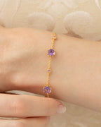 Pink Sapphire & Amethyst Jewellery Set in 18k Gold Vermeil