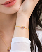Purple Heart Lavender Amethyst Bracelet in 18k Gold Vermeil