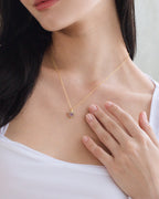 Purple Heart Lavender Amethyst Pendant Necklace in 18k Gold Vermeil