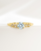 Sky Blue Topaz Five Stone Ring in 18k Gold Vermeil