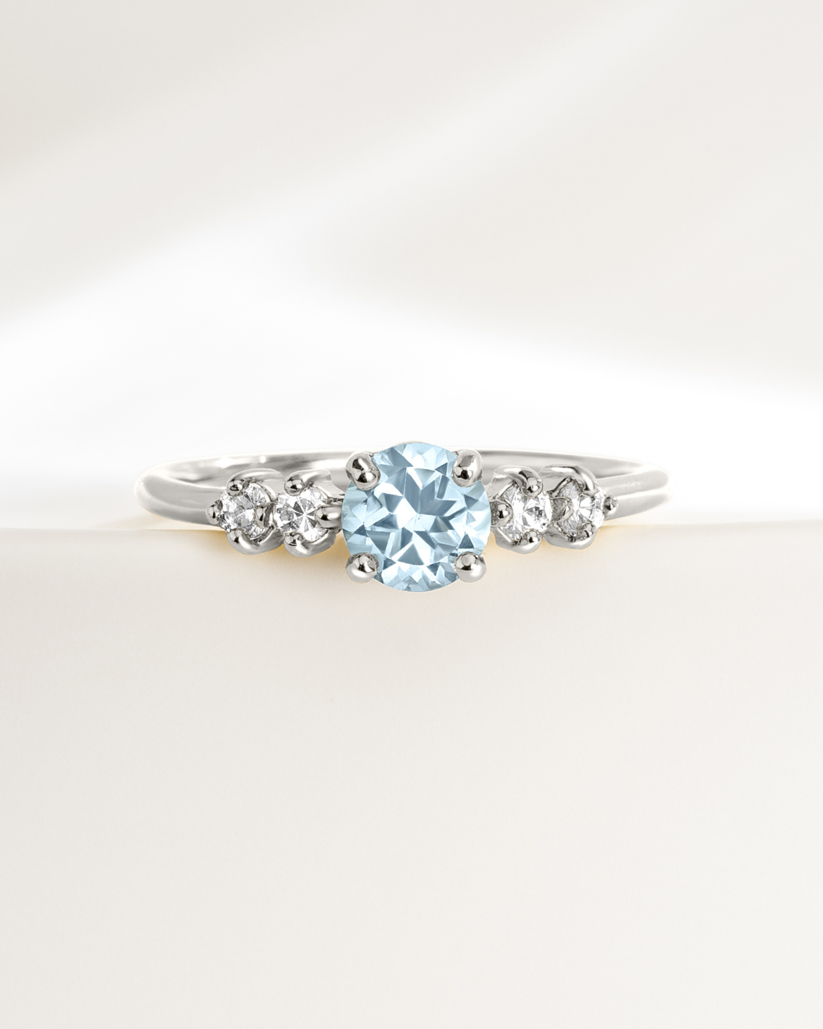 Sky Blue Topaz Five Stone Ring in Sterling Silver