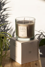 Black Vanilla 3 Wick Soy Wax Candle 45 Hour Burn Time 11 x 12cm