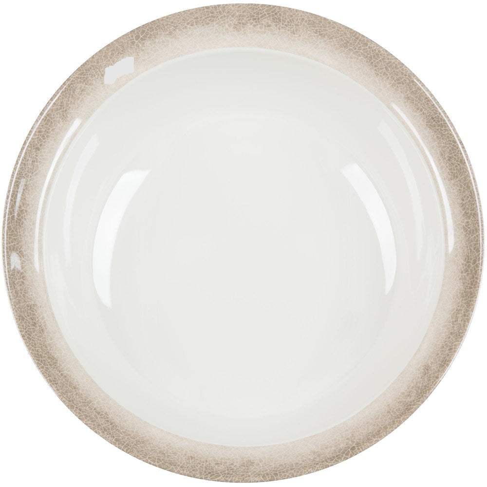 Jazz Round Melamine Bowl with Crackle-Finished Border 15" x 5"