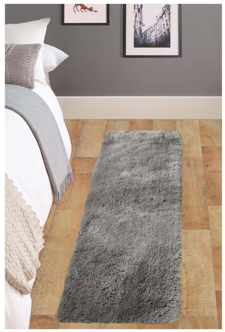 Soft Washable Grey Shaggy Rug