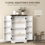 Kitchen Cupboard Pantry Cabinet with Adjustable Shelves White