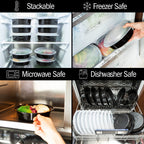 Round Reusable Containers with Airtight Lids - 828ml