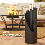 4 PCS Fireplace Companion Set, Metal Fireside Companion Set, Black