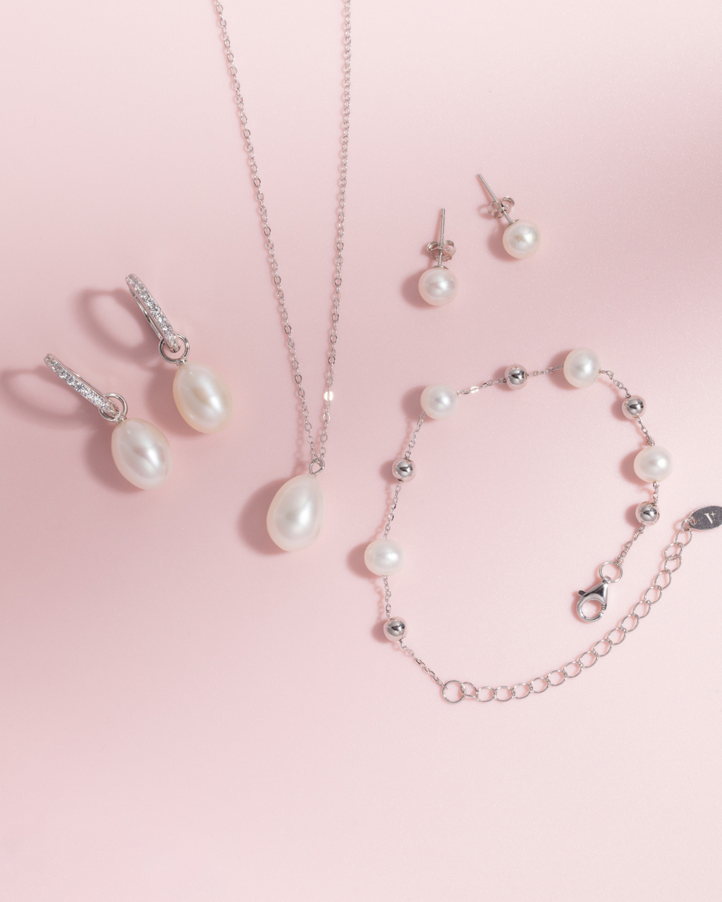 Large Freshwater Pearl Pendant Necklace in Sterling Silver