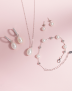 Freshwater Pearl Hoop Drop Earrings with Removable Pearls in Sterling Silver