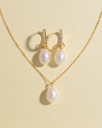 Pearl & Moissanite Bridal Jewellery Set in 18k Gold Vermeil