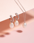 Large Freshwater Pearl Pendant Necklace in Sterling Silver