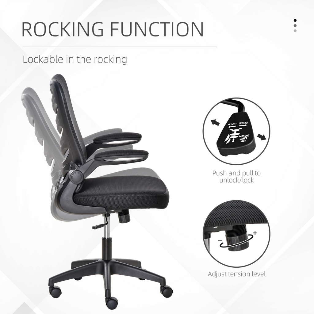 Mesh Office Chair Home Swivel Task Chair, Lumbar Support, Black