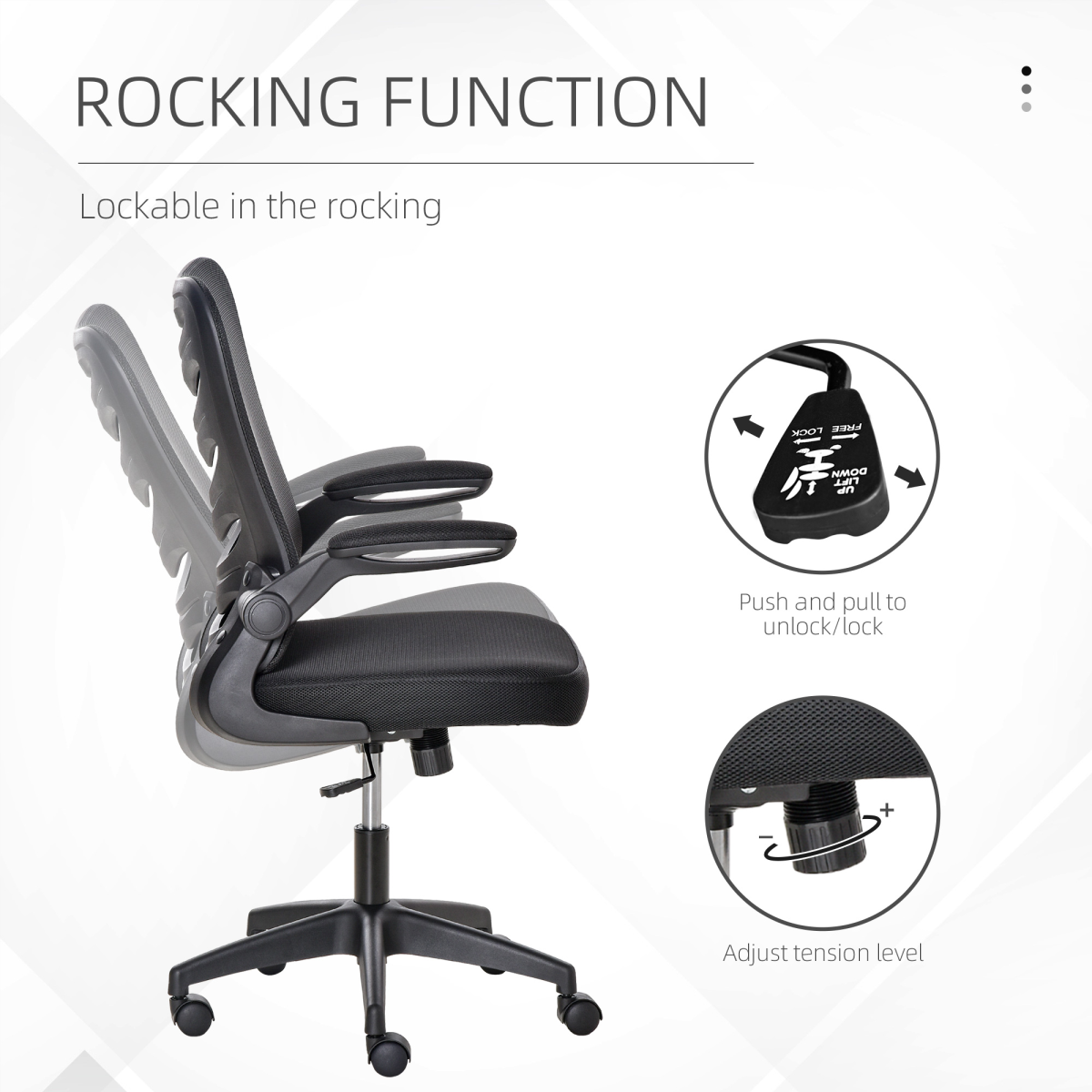 Mesh Office Chair Home Swivel Task Chair, Lumbar Support, Black