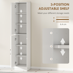 Tall Bathroom Cabinet with Mirror, High Gloss White