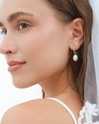 Freshwater Pearl Hoop Drop Earrings in 18k Gold Vermeil