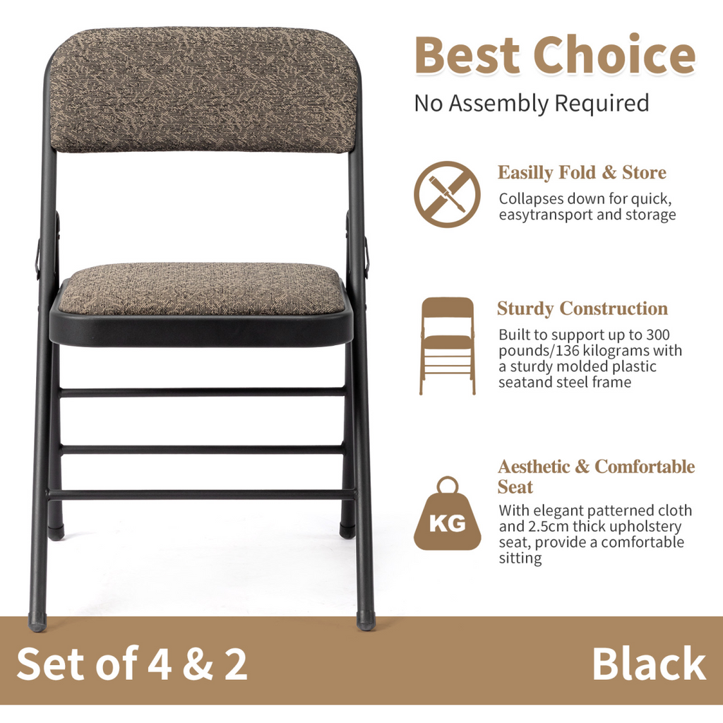 Set of 2 Padded Folding Conference Chairs with Frosted Iron Frame