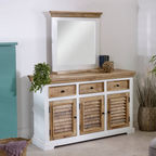 Mirror Frame with Shelf in Solid Mango Wood