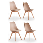 Black Halo Dining Table & Set of 4 Jamie Lorenzo Tulip chairs with Padded Seat