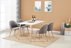 Halo Dining Set, a Table and Chairs Set of 4, White/Grey Gray