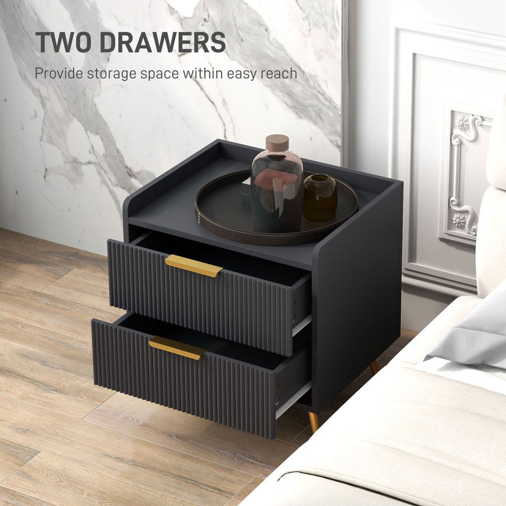 Bedside Table with 2 Drawers for Bedroom, Living Room