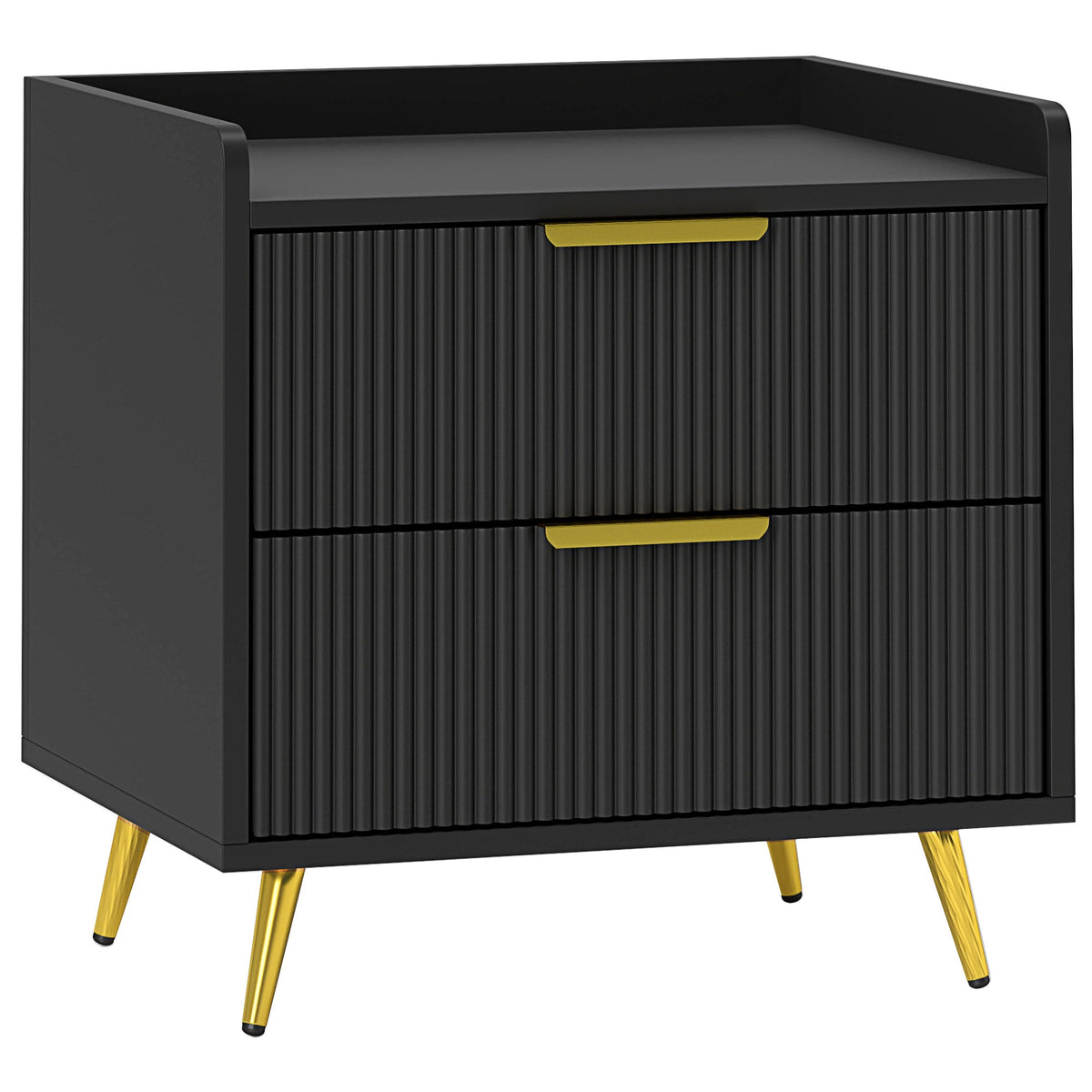 Bedside Table with 2 Drawers for Bedroom, Living Room Black