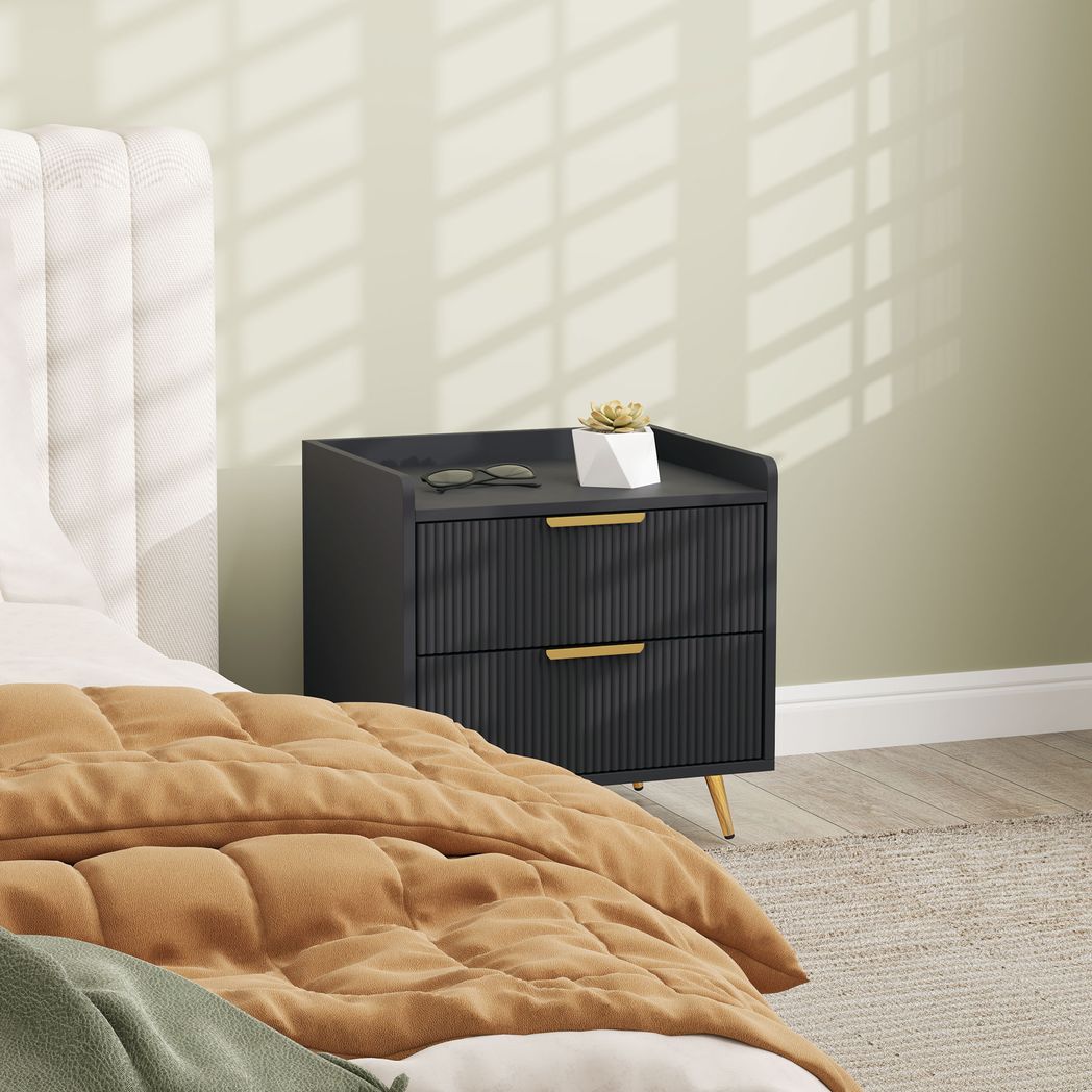 Bedside Table with 2 Drawers for Bedroom, Living Room