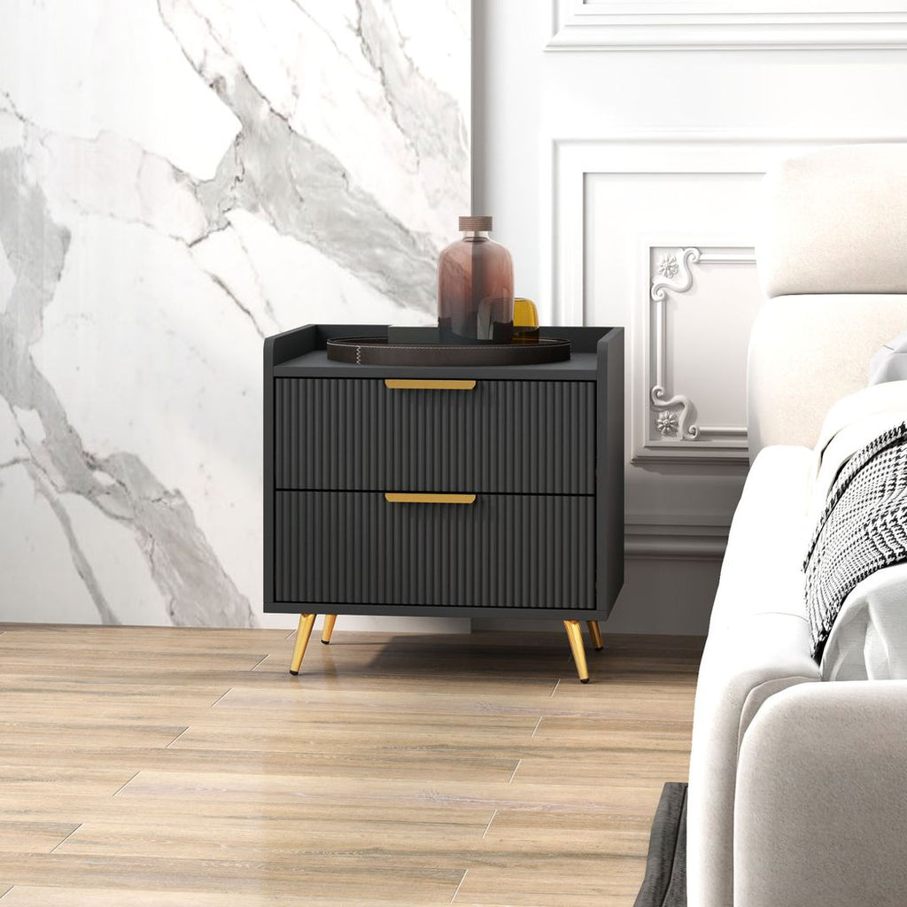 Bedside Table with 2 Drawers for Bedroom, Living Room