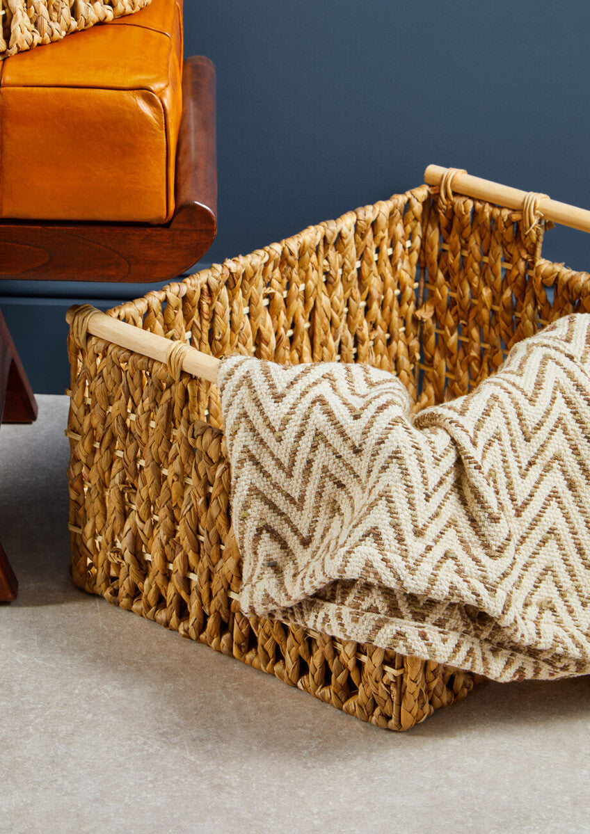 Beige Woven Throw