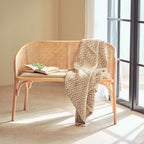 Beige Woven Throw