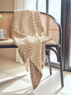 Beige Woven Throw