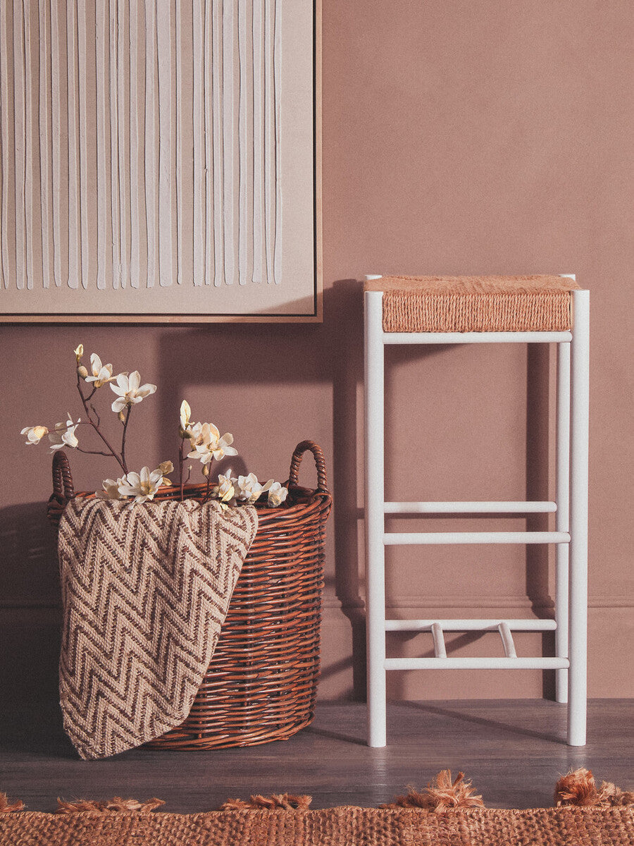 Beige Woven Throw