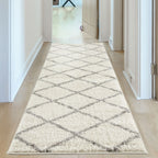 Ivory Trellis Shaggy Rug