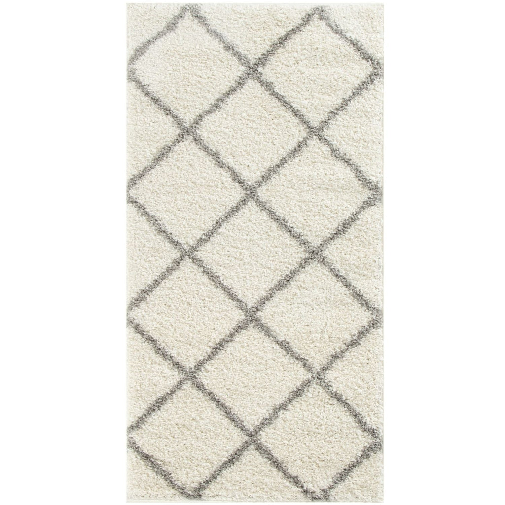 Ivory Trellis Shaggy Rug