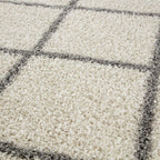 Ivory Trellis Shaggy Rug