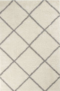 Ivory Trellis Shaggy Rug