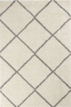Ivory Trellis Shaggy Rug