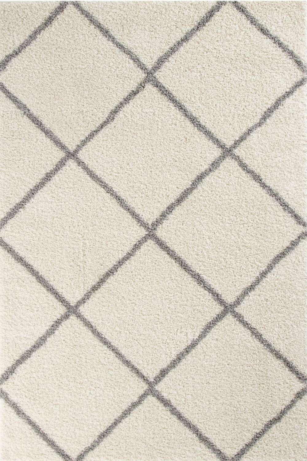Ivory Trellis Shaggy Rug