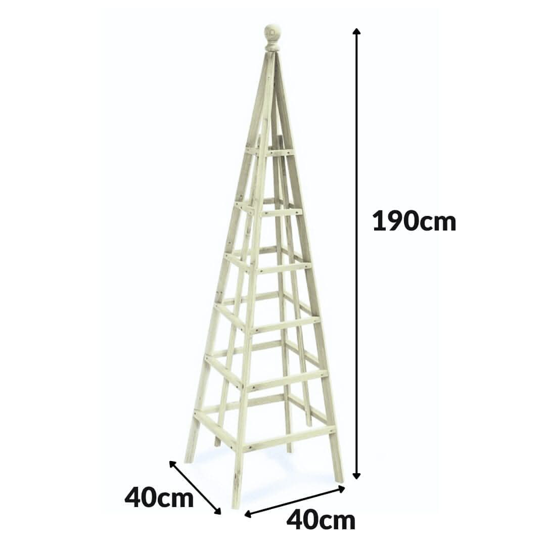 Large Garden Sage Obelisk Outdoor Arch Heavy Duty Strong Wooden Plant Cage