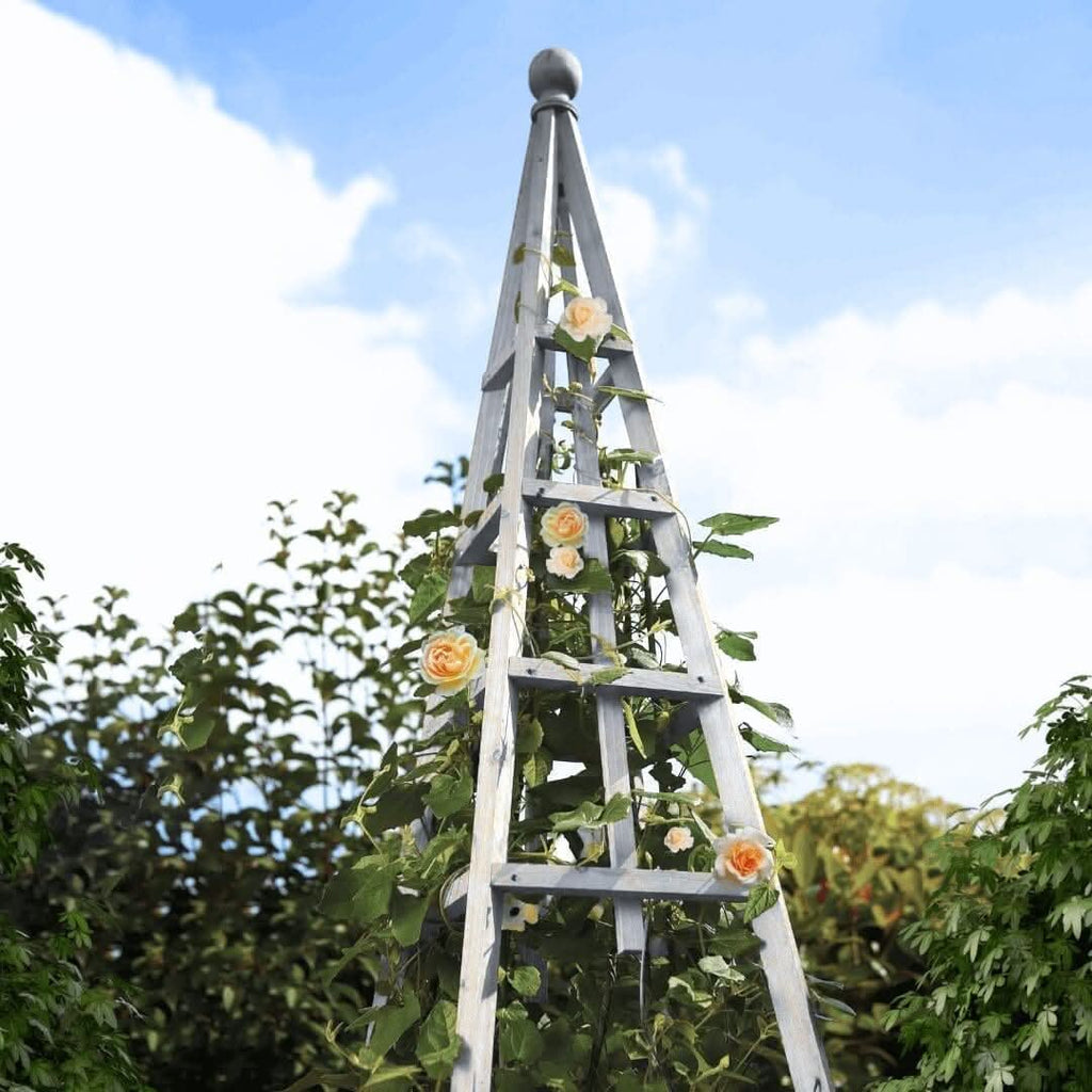 Large Garden Sage Obelisk Outdoor Arch Heavy Duty Strong Wooden Plant Cage