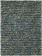 Rocks Blue Shaggy Pile Wool Rug 160X230 cm