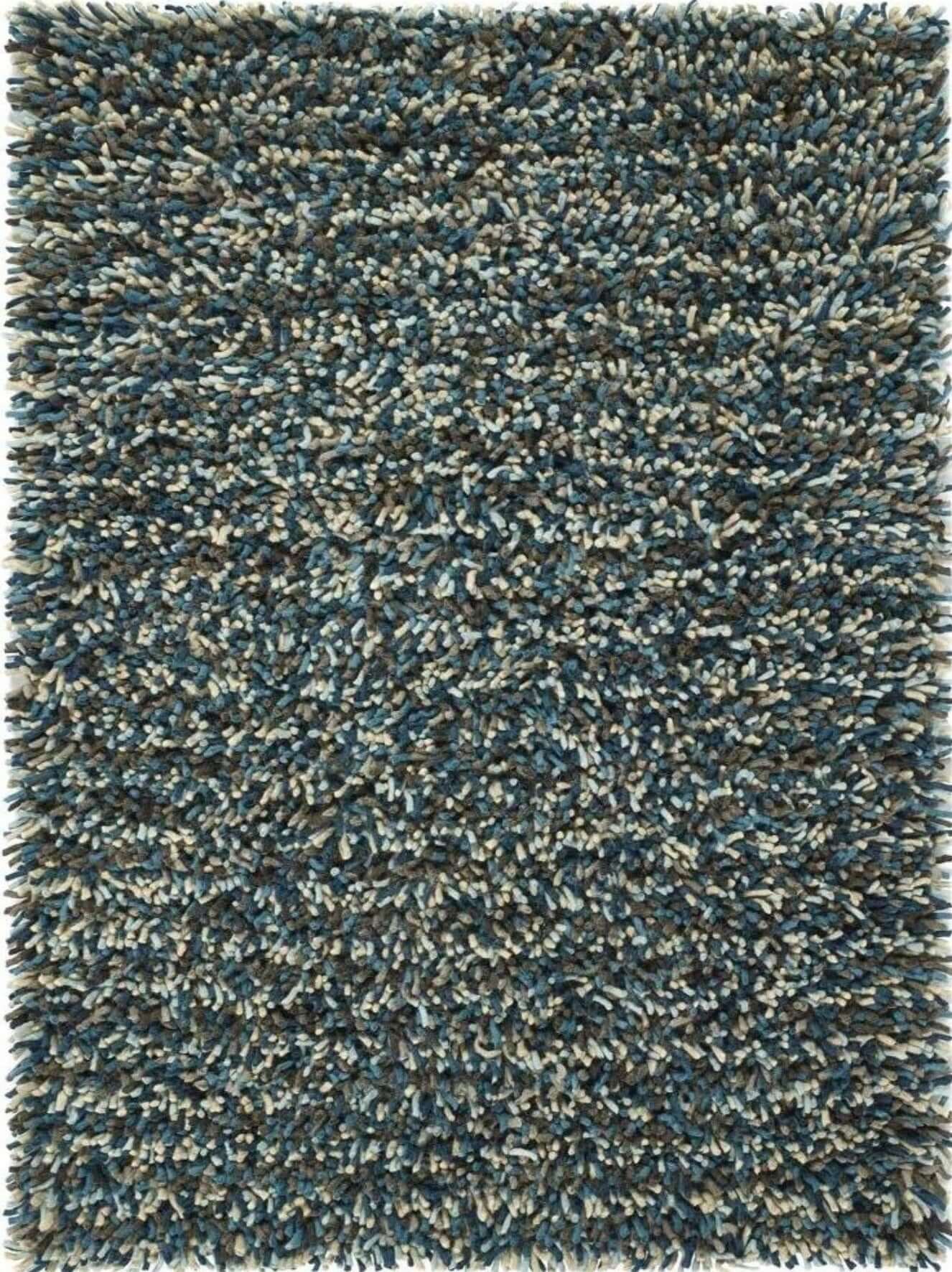 Rocks Blue Shaggy Pile Wool Rug 160X230 cm