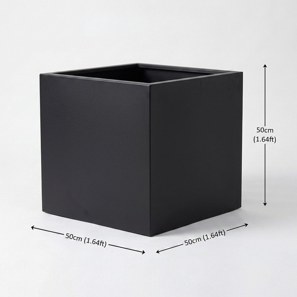 Galvanised Steel Black Cube Metal Planter 50cm x 50cm